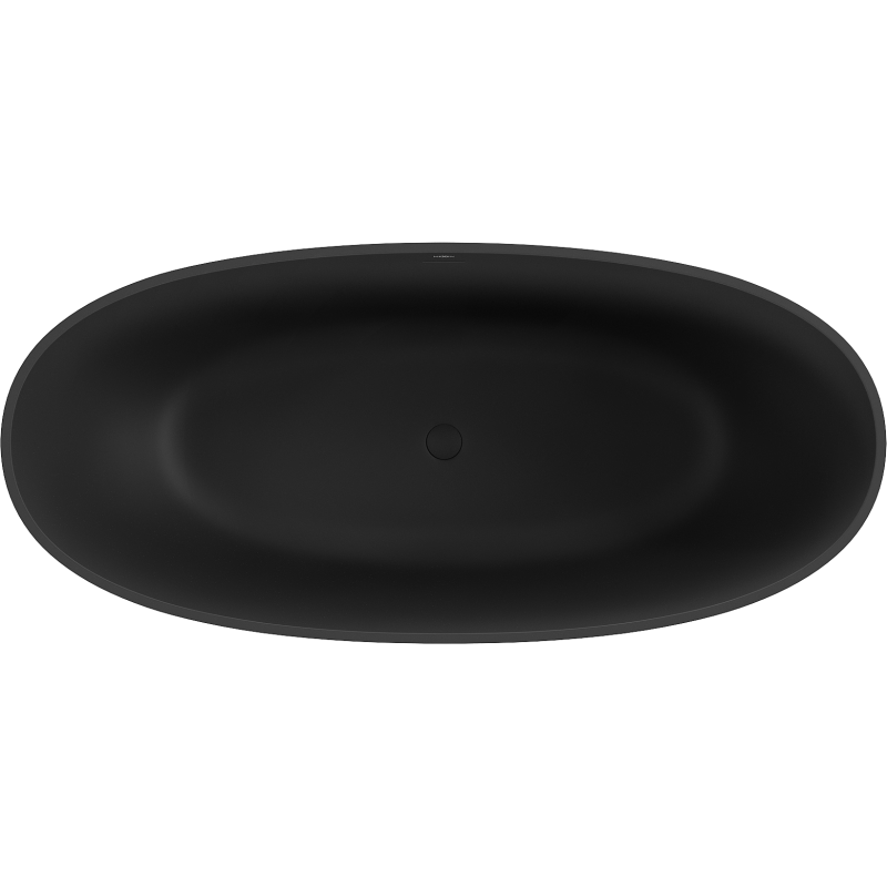 Mexen Bari freistehende Badewanne aus Konglomerat 165 x 75 cm, schwarz matt - 57221657570