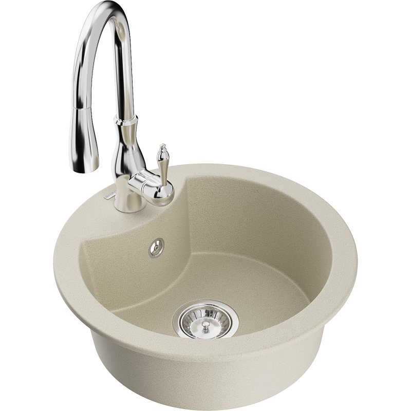 Mexen Diego Granit-Spullsteen een-Komoregen mat Kichebatterie Savita, beige - 6512-69-672601-00