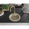 Mexen Diego fregadero de granito de 1 cubeta con grifo de cocina Savita, beige - 6512-69-672601-50