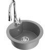 Mexen Diego 1-bowl granite sink with Savita kitchen tap, grey - 6512-71-672601-00