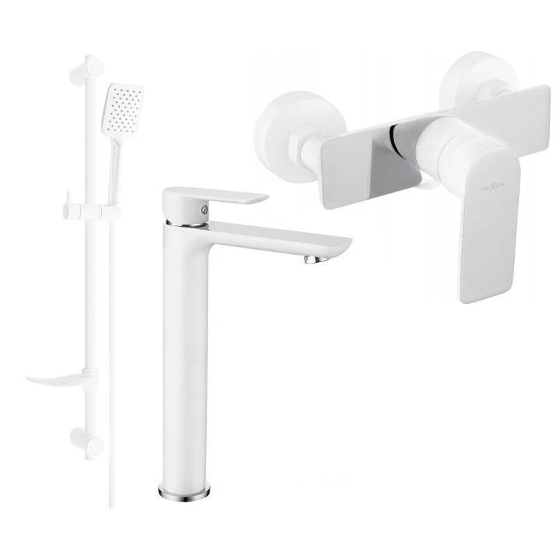 Mexen Alfa DF62 conjunto de ducha, blanco/cromo - 745714DF62-02