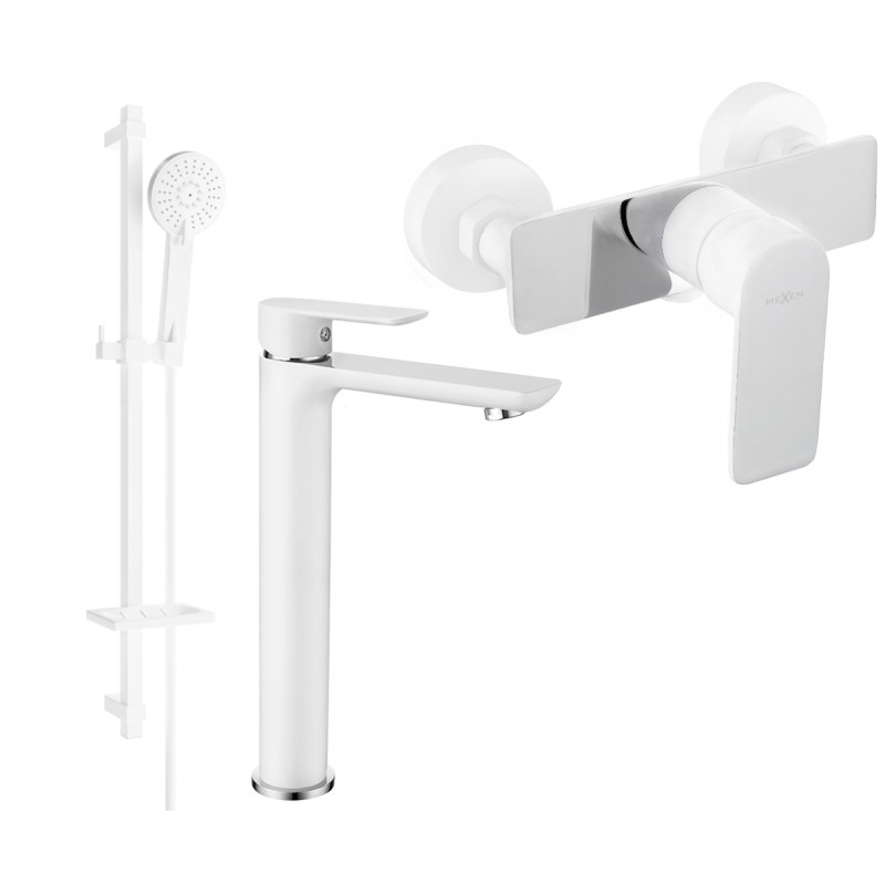Mexen Alfa DQ40 dušikomplekt, valge/kroom - 745714DQ40-02