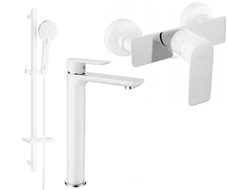 Mexen Alfa DQ40 dušikomplekt, valge/kroom - 745714DQ40-02