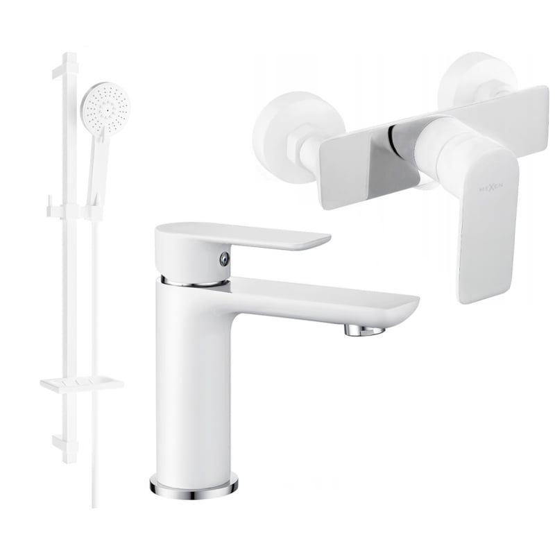 Mexen Alfa DQ40 set za tuširanje, bijeli/krom - 745704DQ40-02