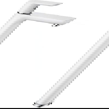 Mexen Alfa Héich Wäschbeckenbatterie, wäiss/Chrom - 745710-02