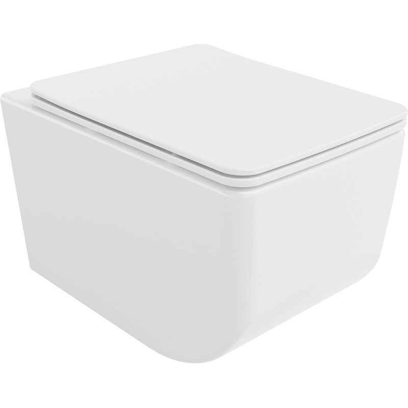 Mexen Vera wc-pot Rimless met zacht sluitende slanke bril, duroplast, wit - 30164000