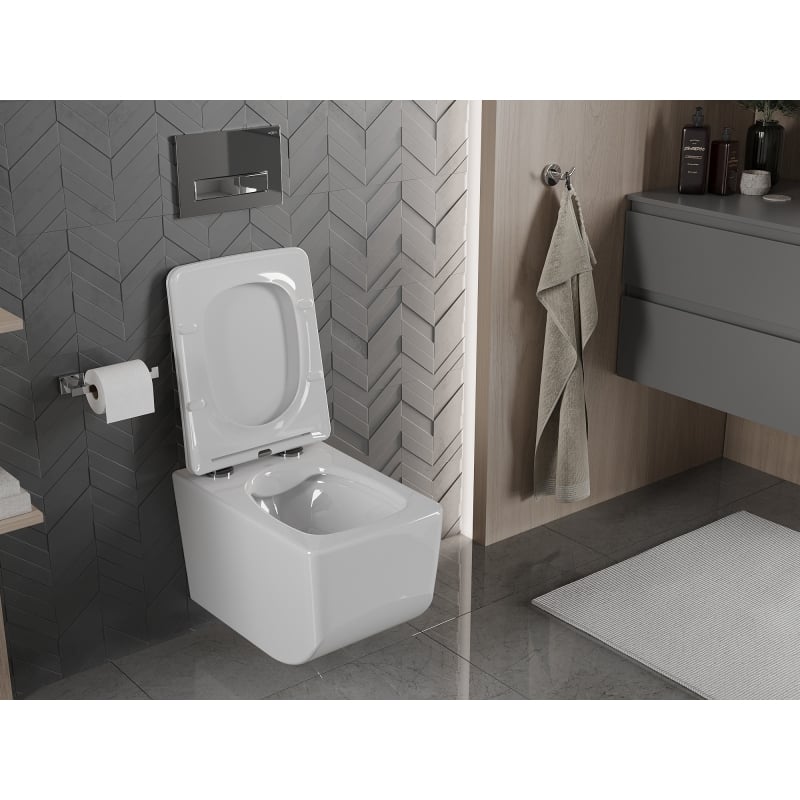 Mexen Vera rimless WC-pott aeglaselt sulguva slim-kaanega, duroplastik, valge - 30164000