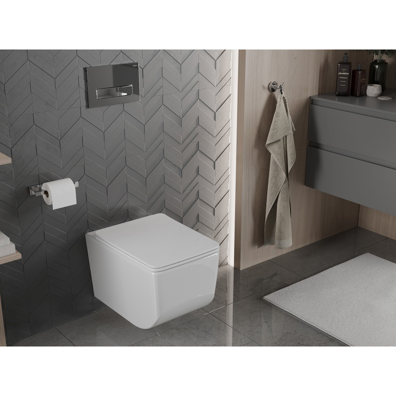 Mexen Vera inodoro Rimless con asiento abatible slim, duroplast, blanco - 30164000