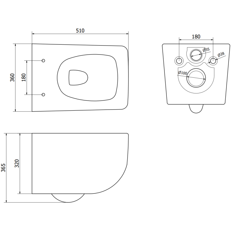 Mexen Vera hangend wc Rimless met slim, afneembare duroplast zitting, wit - 30164000