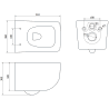 Mexen Vera WC-Schüssel Rimless mit absenkbarem Slim-Deckel, Duroplast, weiß - 30164000