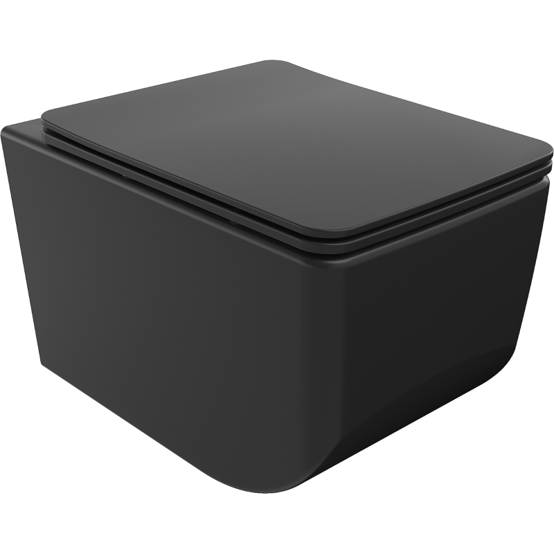 Mexen Vera wc-pot Rimless met soft-close dunne zitting, duroplast, zwarte mat - 30164070