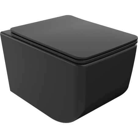 Mexen Vera Rimless WC bowl with slim soft-close seat, duroplast, matte black - 30164070