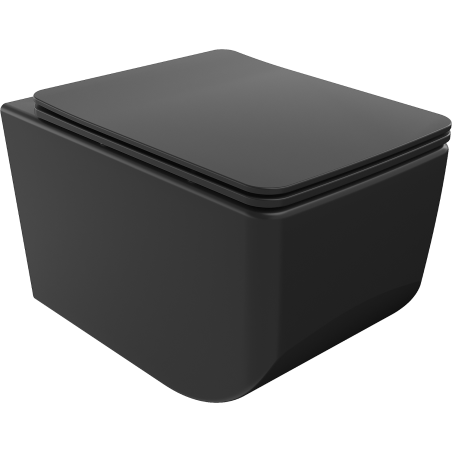 Mexen Vera wc-pot Rimless met soft-close dunne zitting, duroplast, zwarte mat - 30164070