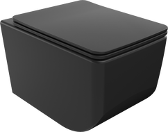 Mexen Vera WC bļoda Rimless ar slīdošu plastmasas sēdekli, duroplast, melns matēts - 30164070