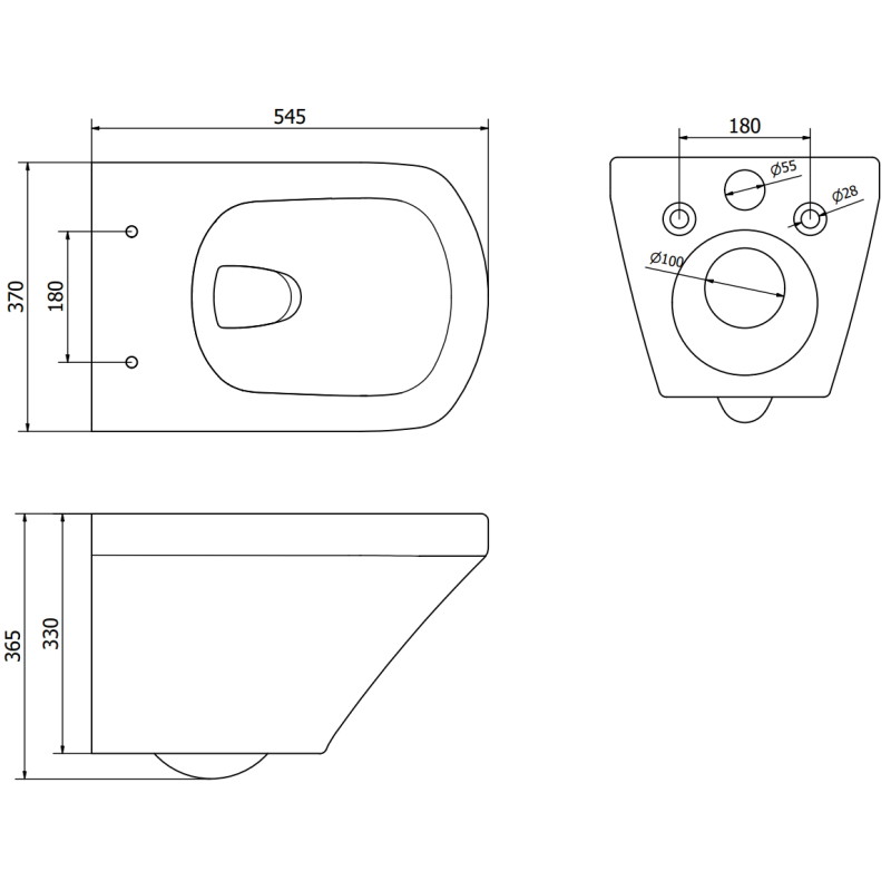 Mexen Vito WC-Becken Rimless mit Soft-Close-Slim-Sitz, Duroplast, weiß glänzend - 30174000