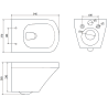 Mexen Vito Rimless wc-pot met slanke, zacht sluitende duroplast bril, wit glanzend - 30174000