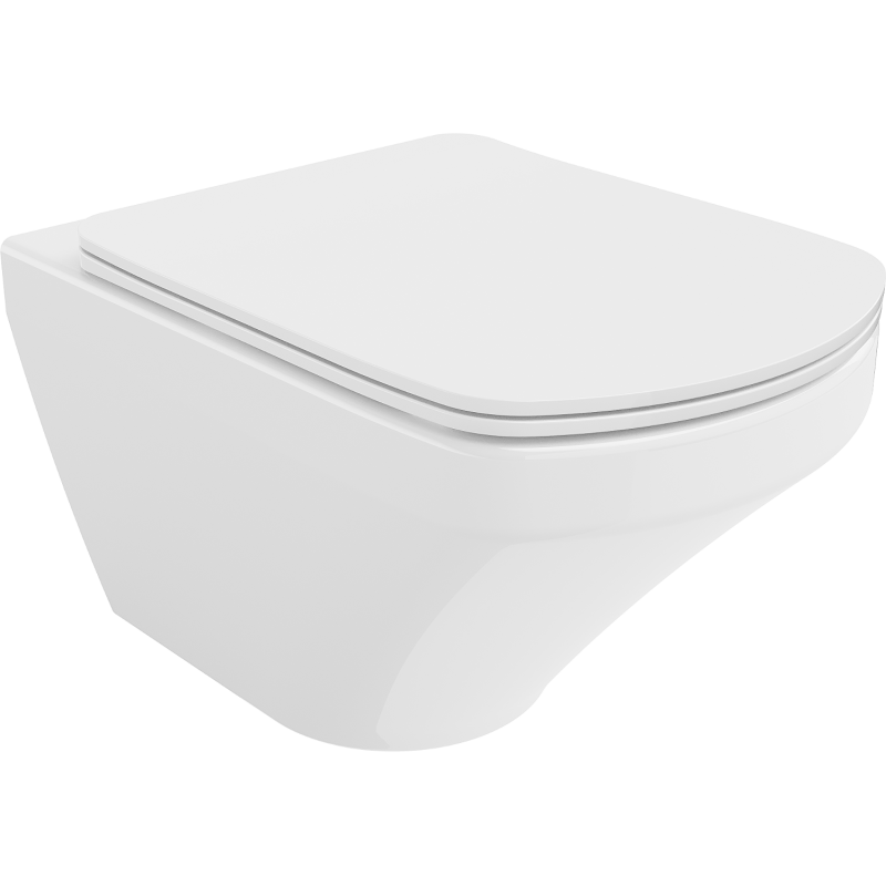 Mexen Vito Rimless wc-pot met slanke, zacht sluitende duroplast bril, wit glanzend - 30174000