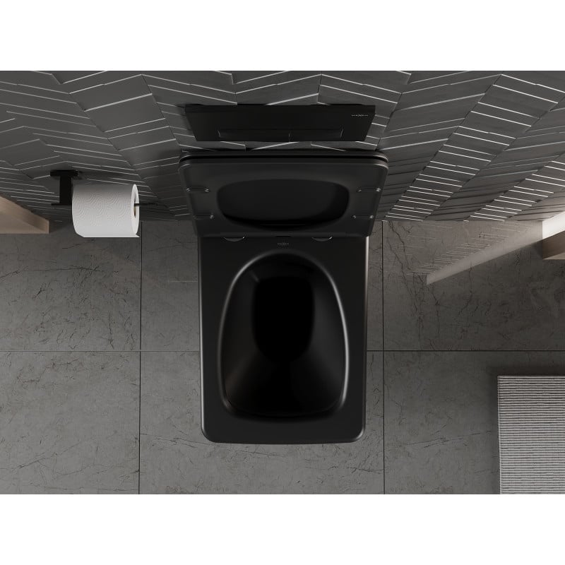 Mexen Vera miska wc Rimless z deską wolnoopadającą slim, duroplast, czarna mat - 30164070