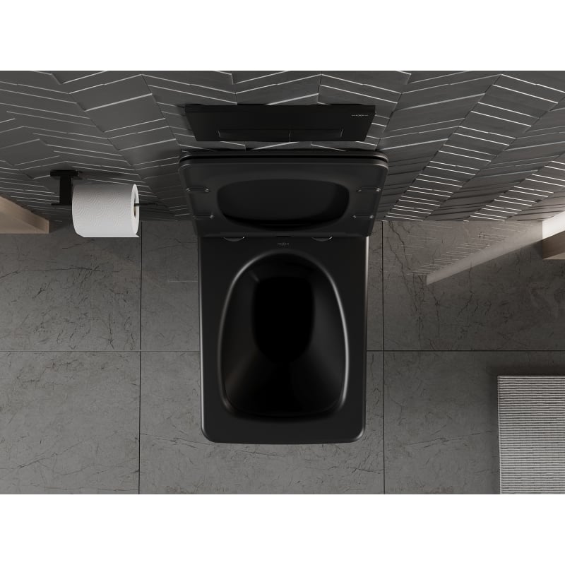 Mexen Vera wc-ontwerp zonder rand met langzaam sluitende slanke duroplast-bril, matzwart - 30164070