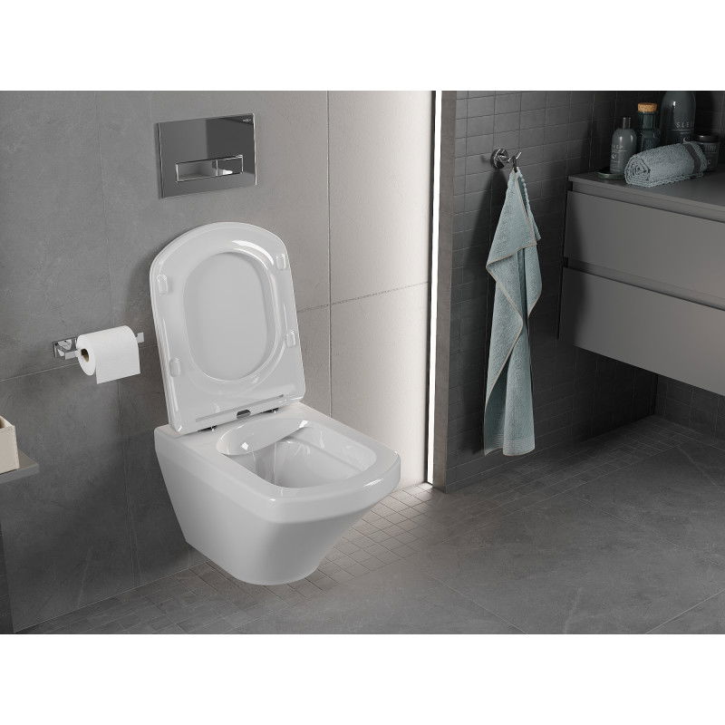 Mexen Vito WC-Schüssel Rimless mit Soft-Close-Slim-Sitz, Duroplast, weiß glänzend - 30174000