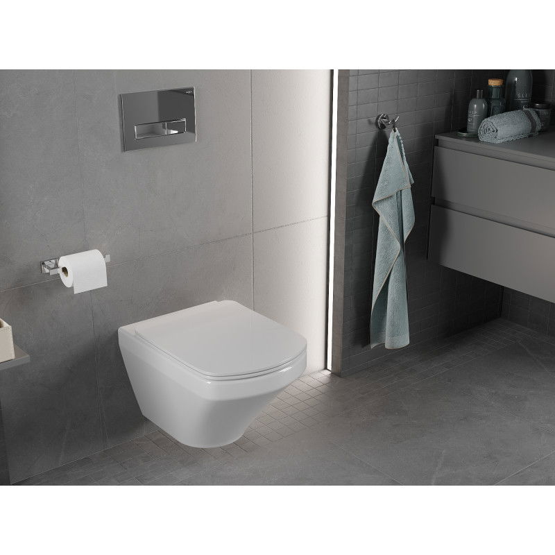 Mexen Vito Rimless wc-pot met slanke, zacht sluitende duroplast bril, wit glanzend - 30174000