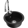 Mexen Diego 1-bowl granite sink with Savita kitchen tap, black - 6512-77-672601-00