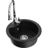 Mexen Diego fregadero de granito de 1 cubeta con grifo de cocina Savita, negro - 6512-77-672601-00