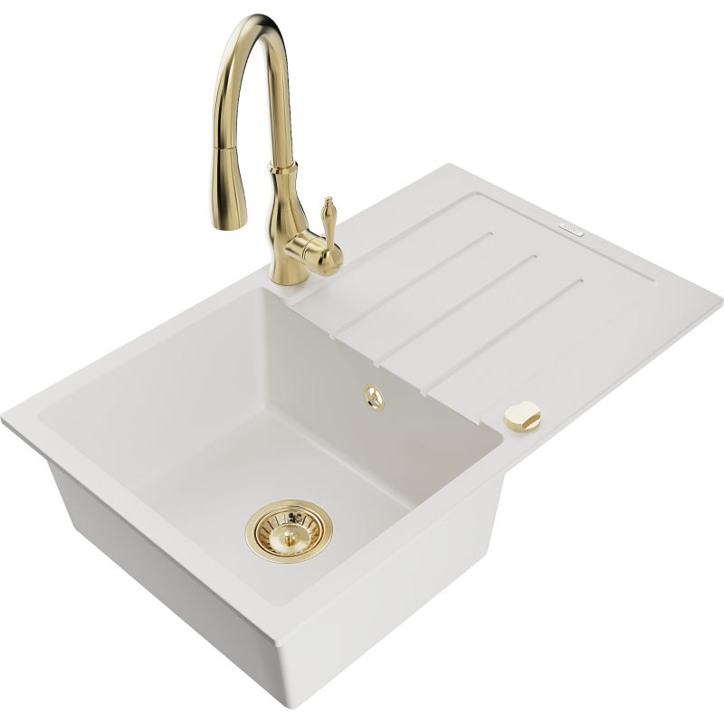 Mexen Bruno νεροχύτης γρανίτη 1-θέσιος με στραγγιστήρα και μπαταρία