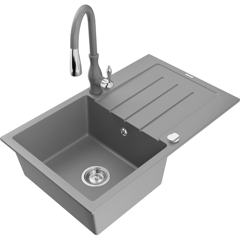 Mexen Bruno Granit-Spullsteng 1-Kummer mat Ofdrëpsberäich a Kichekran Savita, gro - 6513-71-672601-71