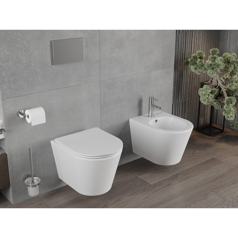 Mexen Rico WC školjka Rimless s tankom sporospuštajućom daskom, duroplast, bijela mat - 30724001
