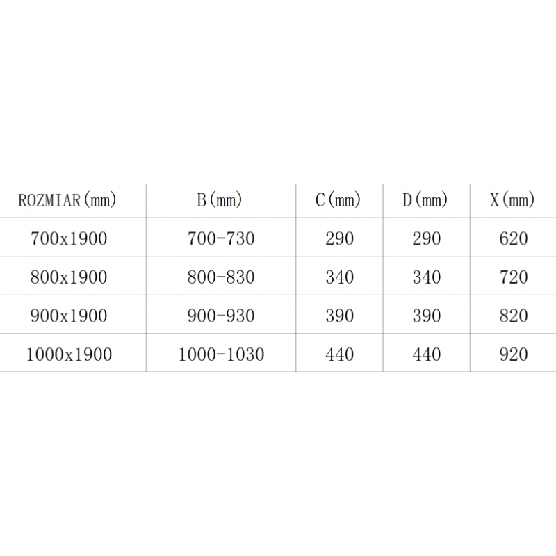 Mexen Texas draaideur douche 70 cm, transparant, chroom - 880-070-000-01-00