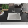 Mexen Pedro fregadero de granito de 1 cubeta 560 x 460 mm, blanco, sifón cromado - 6508561000-20