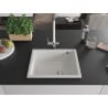 Mexen Pedro Granitspüle 1-beckig 560 x 460 mm, weiß, Siphon Chrom - 6508561000-20