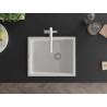 Mexen Pedro granieten spoelbak 1-kamer 560 x 460 mm, wit, chroom sifon - 6508561000-20