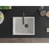 Mexen Pedro granitische spoelbak 1-komorige 560 x 460 mm, wit, zwarte sifon - 6508561000-20-B