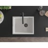 Mexen Pedro Granitspüle 1-beckig 560 x 460 mm, weiß, Siphon schwarz - 6508561000-20-B