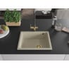 Mexen Pedro Granitspüle 1-becken 560 x 460 mm, beige, goldener Siphon - 6508561000-69-G