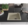 Mexen Pedro granitni sudoper s jednom komorom 560 x 460 mm, bež, crni sifon - 6508561000-69-B