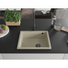 Mexen Pedro Granitspüle 1-becken 560 x 460 mm, beige, schwarzer Siphon - 6508561000-69-B