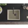 Mexen Pedro granitni sudoper s jednom komorom 560 x 460 mm, bež, crni sifon - 6508561000-69-B