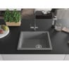Mexen Pedro Granitspüle 1-Becken 560 x 460 mm, grau, Siphon Chrom - 6508561000-71