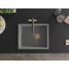 Mexen Pedro fregadero de granito de 1 cubeta 560 x 460 mm, gris, sifón dorado - 6508561000-71-G