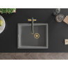 Mexen Pedro granit gootsteen 1-komor 560 x 460 mm, grijs, gouden sifon - 6508561000-71-G