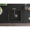 Mexen Pedro 1-vaks granieten spoelbak 560 x 460 mm, zwart/goud metallic, chrom sifon - 6508561000-75