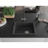 Mexen Pedro zlewozmywak granitowy 1-komorowy 560 x 460 mm, czarny nakrapiany, syfon chrom - 6508561000-76