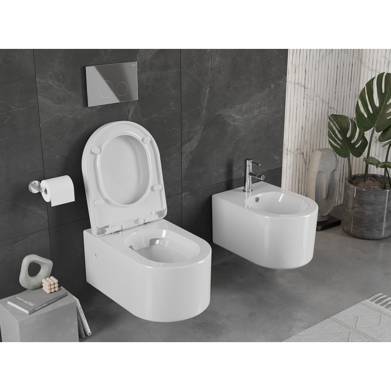 Mexen Sofia toilet bowl with hard soft-close seat, white gloss - 30798000