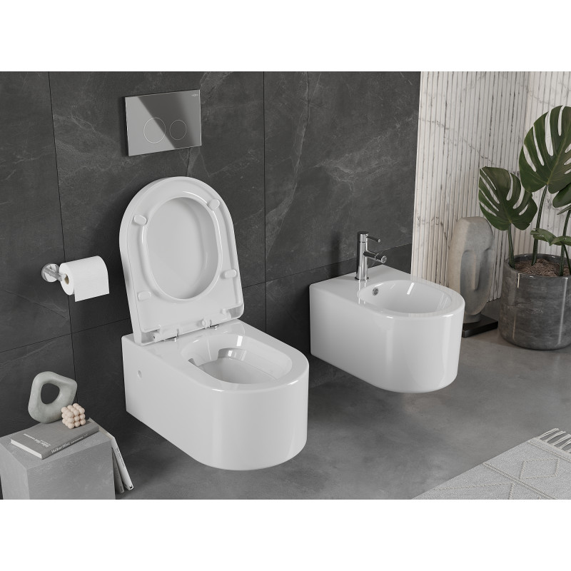 Mexen Sofia wc-pot met zacht sluitende harde zitting, wit glanzend - 30798000