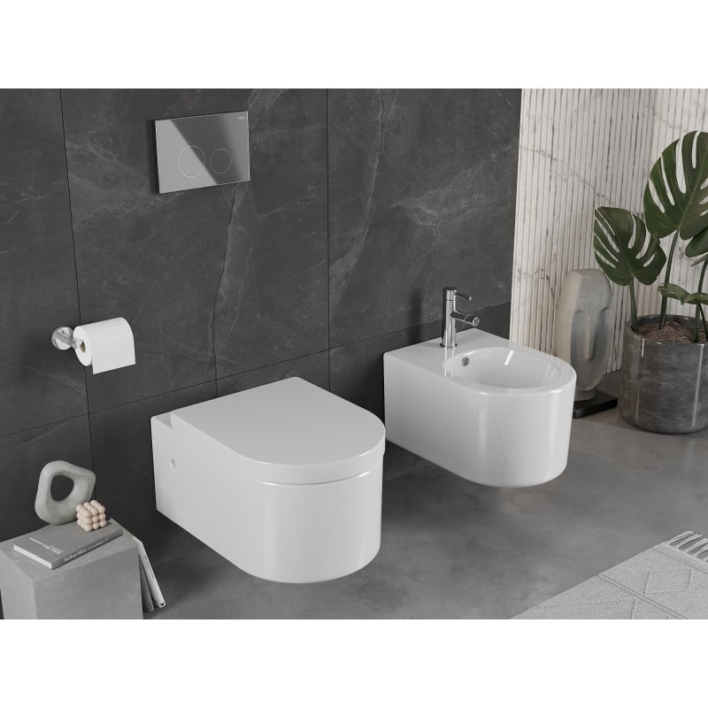 Mexen Sofia miska wc z deską wolnoopadającą twarda, biała połysk - 30798000
