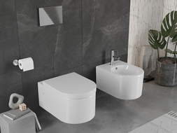 Mexen Sofia inodoro con asiento de cierre suave duro, blanco brillo - 30798000