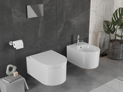 Mexen Sofia toilet bowl with hard soft-close seat, white gloss - 30798000